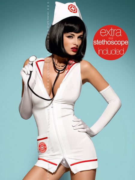 Costum Emergency dress + stethoscope Alb