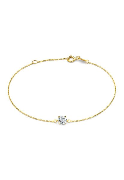 Bratara placata cu aur de 14K si decorata cu zirconia
