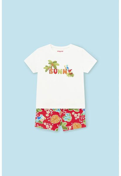 Set de tricou cu si pantaloni scurti cu imprimeu - 2 piese