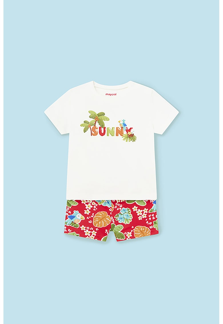 Set de tricou cu si pantaloni scurti cu imprimeu - 2 piese