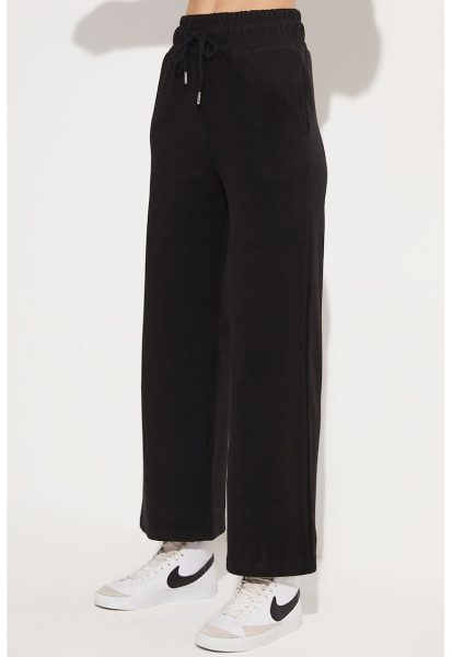 Pantaloni de trening crop cu snur de ajustare