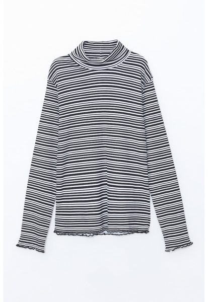 Bluza extra slim fit cu guler inalt