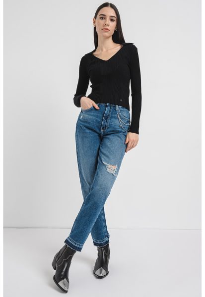 Pulover polo cu striatii