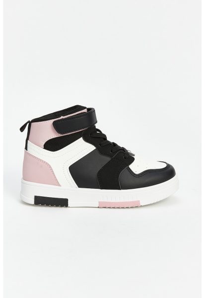 Pantofi sport high top cu model colorblock