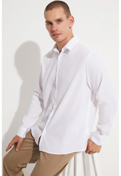 Camasa din bumbac cu model uni