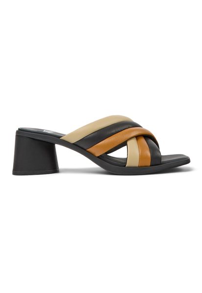 Papuci din piele cu toc Kiara Twins