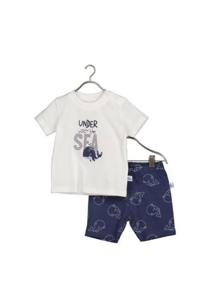 Compleu copii - 85792 - Bumbac - Bleumarin/Alb