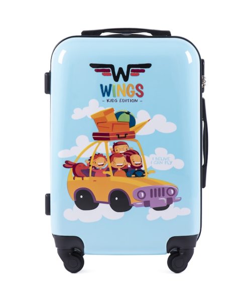 Troler Cabina - Policarbonat -  4 Roti - WKIDS - 55 cm - Imprimeu Car