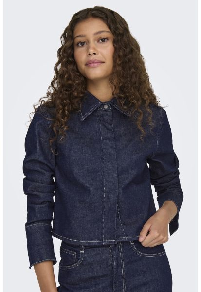 Camasa din denim cu inchidere ascunsa