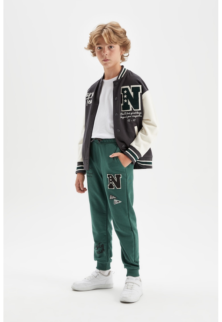 Pantaloni lungi cu model text