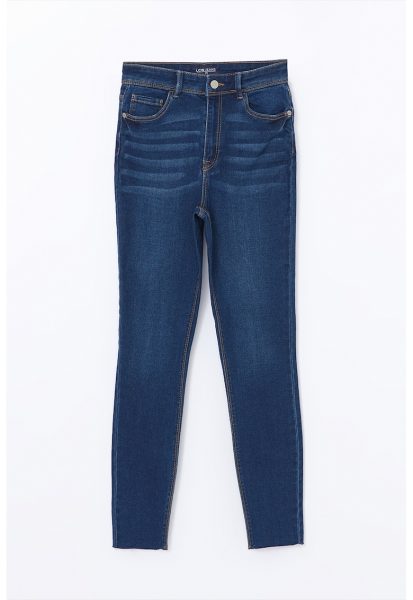Blugi skinny cu detalii cu aspect decolorat