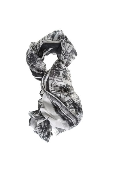 Esarfa neagra din vascoza 90x180 cm