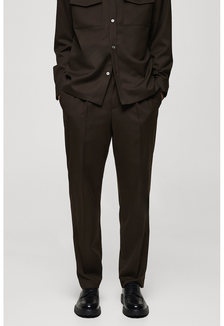 Pantaloni regular fit cu pliuri Aaron