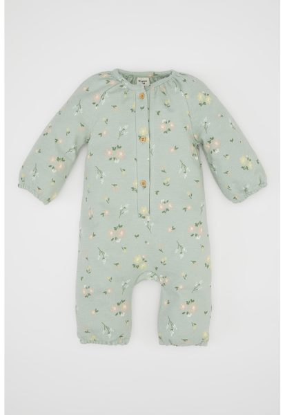 Salopeta din amestec de bumbac cu model floral
