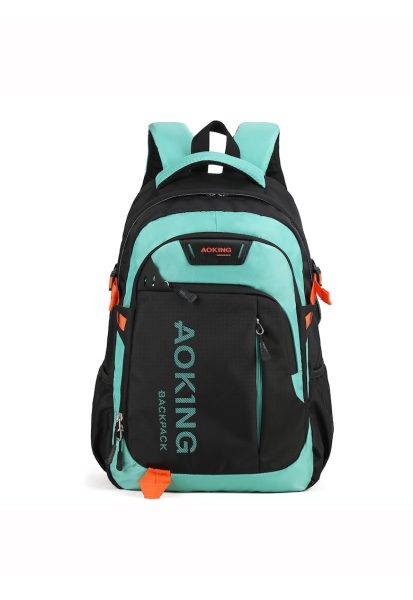 Rucsac unisex cu imprimeu logo si buzunare multiple