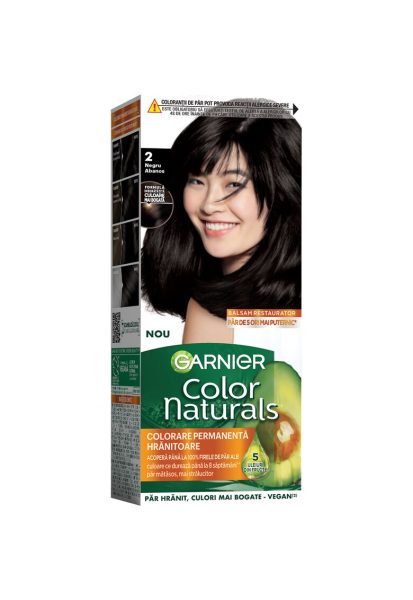 Vopsea de par permanenta cu amoniac Color Naturals - 2 Negru Abanos - 112 ml