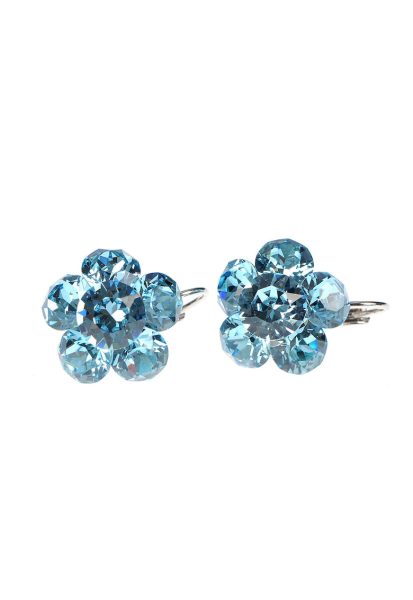 Cercei tip floare cu cristale bleu - Paris