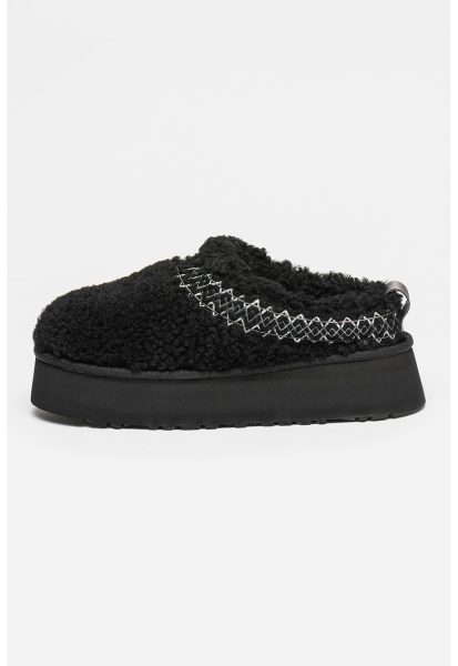 Papuci flatform de blana shearling sintetica Tazz