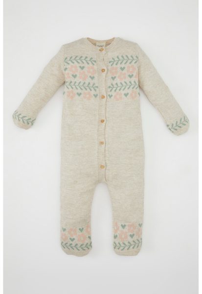 Salopeta din tricot cu model floral