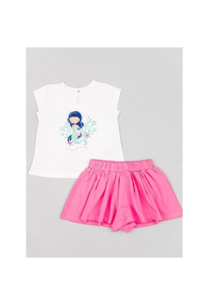 Compleu copii - 15640 - Bumbac - Roz/Alb