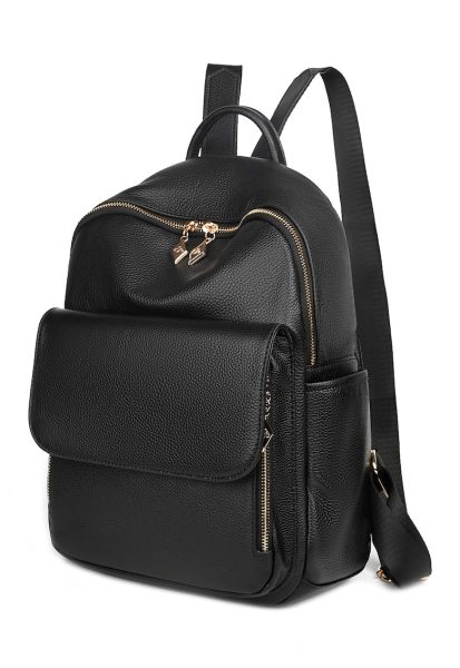 Rucsac de piele cu buzunare exterioare Colby