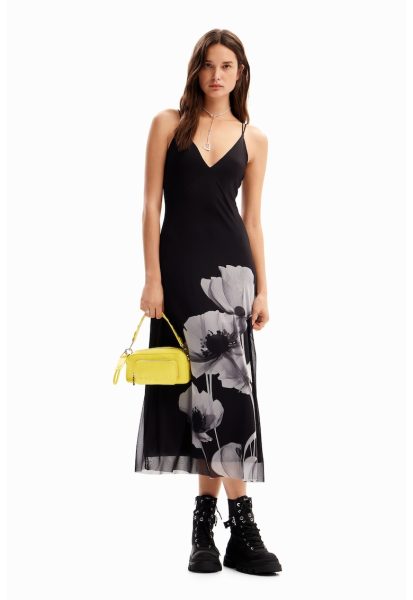 Rochie midi cu bretele incrucisate