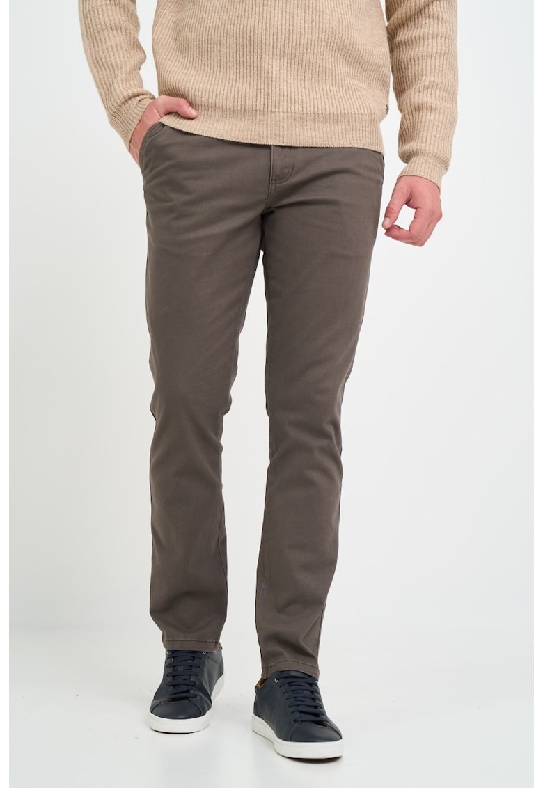 Pantaloni barbat uniforma cu buzunare oblice - Maro