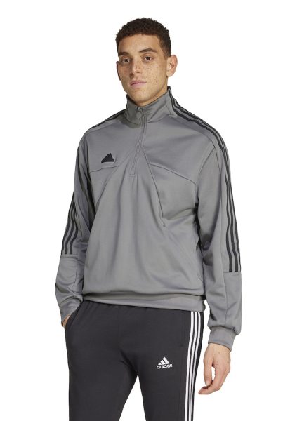 Bluza de trening cu fermoar scurt si buzunare laterale
