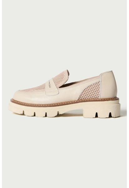 Pantofi loafer de piele cu varf rotund