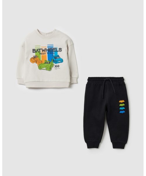 Set pantaloni de trening si bluza de trening cu imprimeu - 2 piese