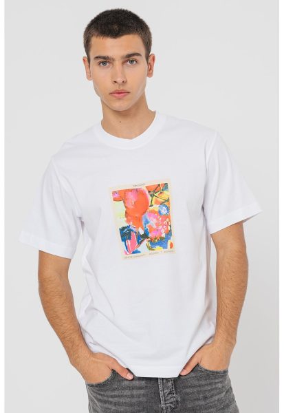 Tricou cu decolteu la baza gatului si imprimeu Roxbury