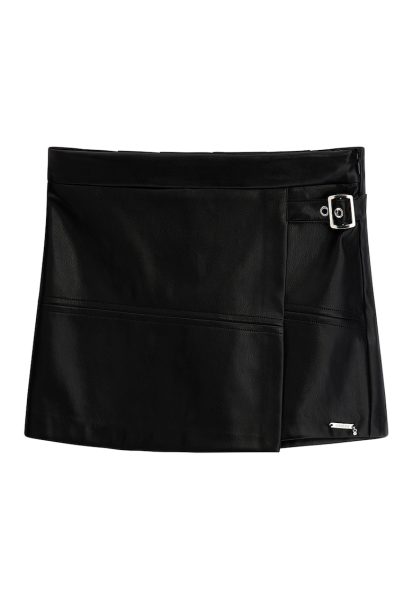 Fusta-pantalon din piele ecologica