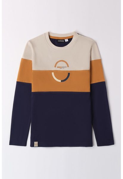 Bluza din bumbac cu model colorblock