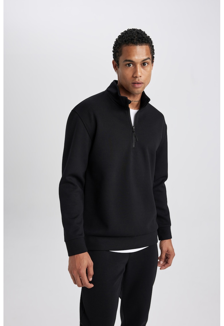 Bluza de trening cu fenta cu fermoar pentru fitness
