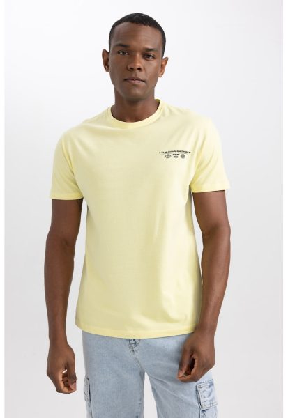 Tricou regular fit cu decolteu la baza gatului