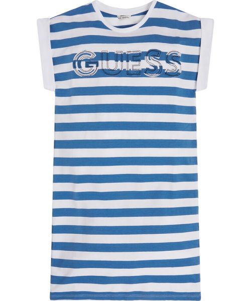 Rochie cu dungi si logo brodat