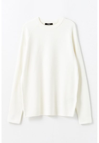 Pulover tricotat fin cu maneci raglan
