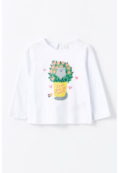 Bluza de bumbac cu imprimeu cu pisici