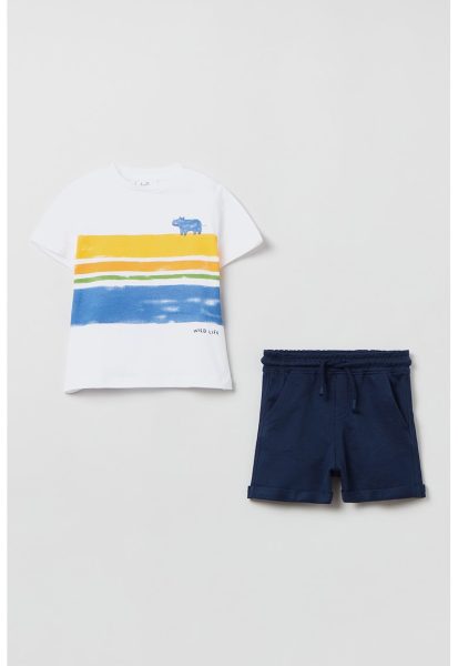 Set de tricou si pantaloni scurti din bumbac