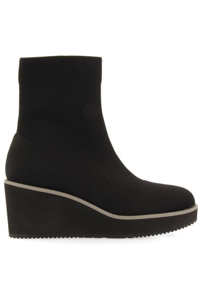 Ghete din material textil fara inchidere cu talpa wedge Machias