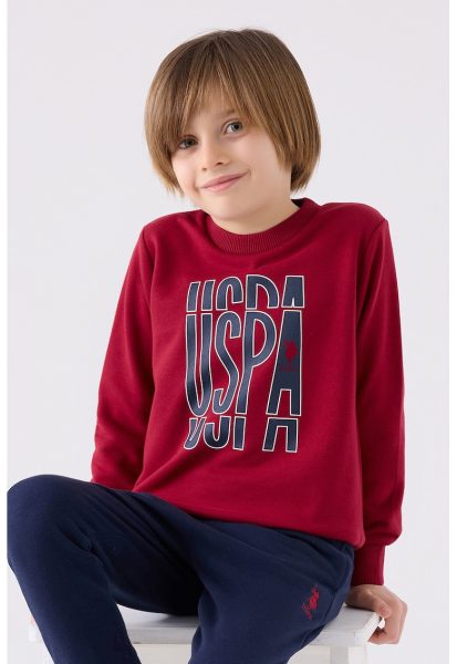 Set de bluza sport cu imprimeu logo si pantaloni sport