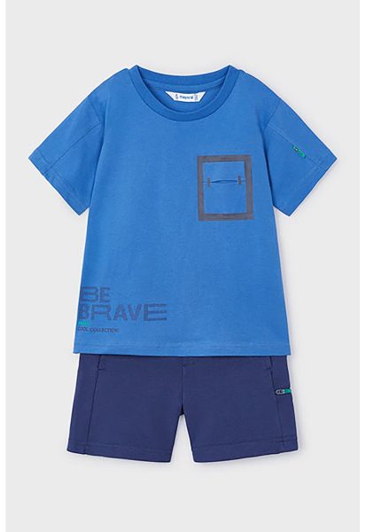 Set de tricou de bumbac si pantaloni scurti - 2 piese