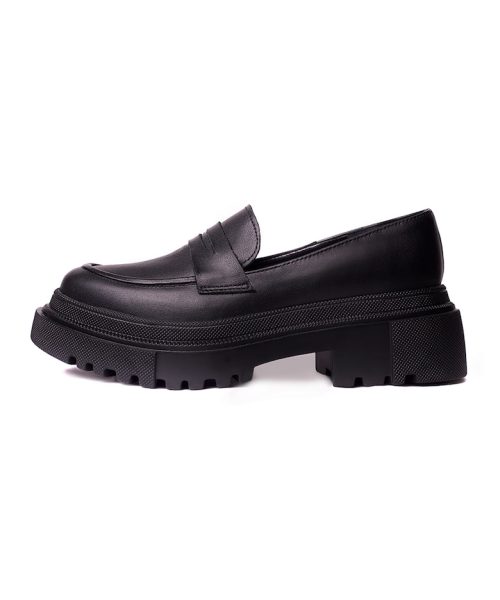 Pantofi loafer din piele cu aspect masiv Davina