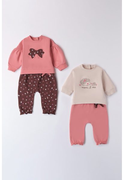 Set de bluza si pantaloni din amestec de bumbac - 4 piese