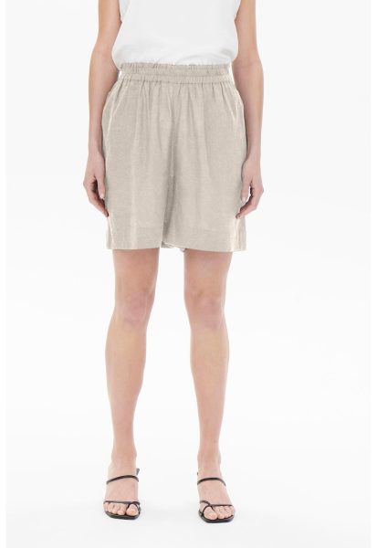 Pantaloni scurti din amestec de in cu talie inalta Tokyo