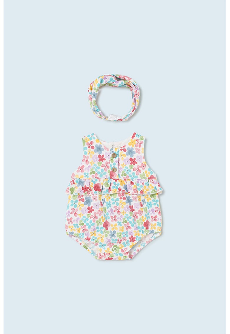 Set de salopeta scurta de bumbac si bentita - 2 piese