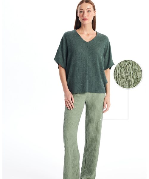 Pantaloni drepti texturati