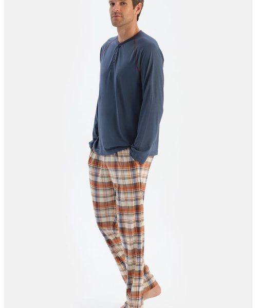 Pijama din amestec din modal cu pantaloni lungi