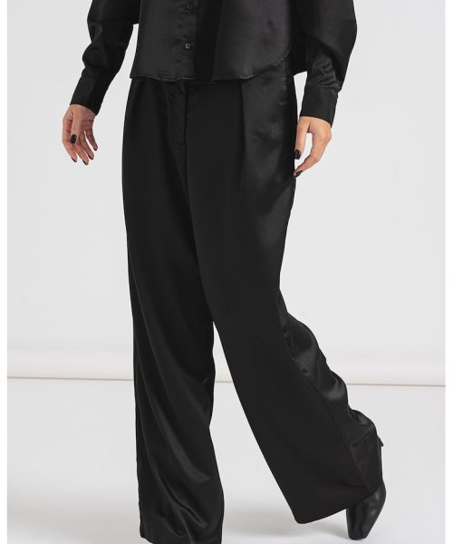 Pantaloni de satin cu croiala ampla