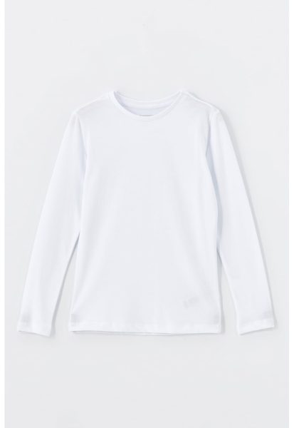 Bluza din bumbac cu decolteu la baza gatului